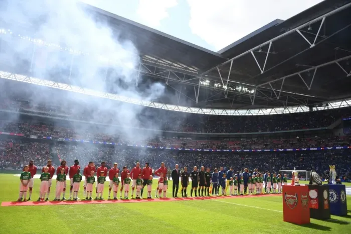 Framed Print : Arsenal vs. Chelsea - FA Community Shield Clash at Wembley Stadium, London 2017: The Rivalry Reignites