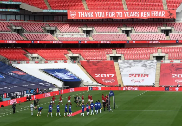 Framed Print : Arsenal vs. Chelsea FA Cup Final at Empty Wembley Stadium, 2020 Framed Print : Arsenal vs. Chelsea FA Cup Final at Empty Wembley Stadium, 2020