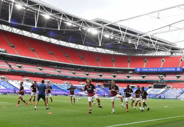 Framed Print : Arsenal vs. Chelsea FA Cup Final at Empty Wembley Stadium, 2020