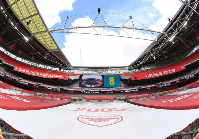 Framed Print : Arsenal vs. Chelsea FA Cup Final at Empty Wembley Stadium (2020) Framed Print : Arsenal vs. Chelsea FA Cup Final at Empty Wembley Stadium (2020)