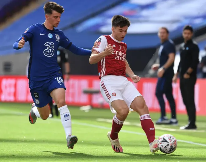 Framed Print : Arsenal vs. Chelsea FA Cup Final at Empty Wembley Stadium: A Historic Match Amidst the Coronavirus Pandemic (2020)