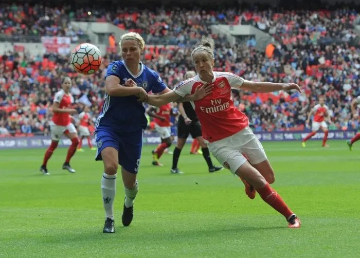 Framed Print : Arsenal vs. Chelsea: FA Women's Cup Final Showdown at Wembley Stadium Framed Print : Arsenal vs. Chelsea: FA Women's Cup Final Showdown at Wembley Stadium