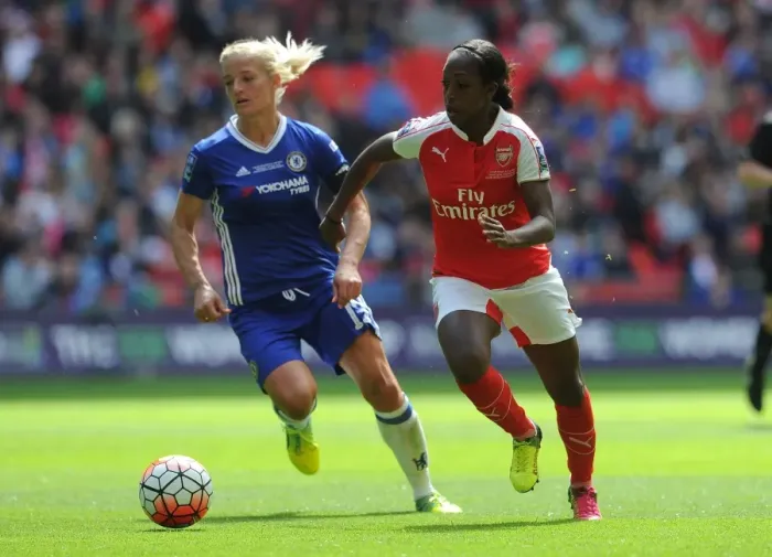 Framed Print : Arsenal vs. Chelsea: FA Women's Cup Final Showdown at Wembley Stadium Framed Print : Arsenal vs. Chelsea: FA Women's Cup Final Showdown at Wembley Stadium