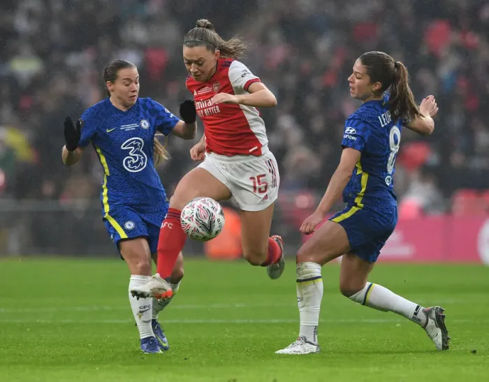 Framed Print : Arsenal vs. Chelsea: FA Women's Cup Final Showdown at Wembley Stadium Framed Print : Arsenal vs. Chelsea: FA Women's Cup Final Showdown at Wembley Stadium