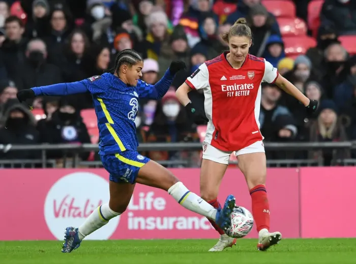 Framed Print : Arsenal vs Chelsea: FA Women's Cup Final Showdown at Wembley Stadium Framed Print : Arsenal vs Chelsea: FA Women's Cup Final Showdown at Wembley Stadium