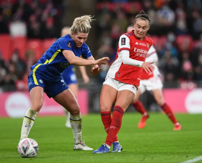 Framed Print : Arsenal vs. Chelsea: FA Women's Cup Final Showdown at Wembley Stadium Framed Print : Arsenal vs. Chelsea: FA Women's Cup Final Showdown at Wembley Stadium