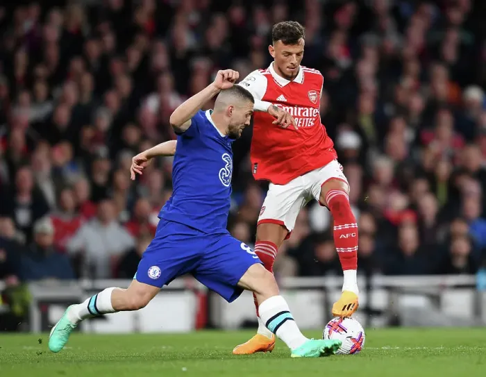 Framed Print : Arsenal vs. Chelsea: Intense Battle - Ben White vs. Mateo Kovacic, Premier League 2022-23 Framed Print : Arsenal vs. Chelsea: Intense Battle - Ben White vs. Mateo Kovacic, Premier League 2022-23
