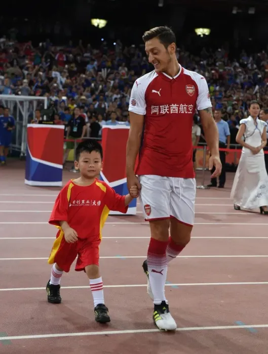 Framed Print : Arsenal vs. Chelsea: Mesut Ozil Leads Arsenal in Pre-Season Friendly, Beijing 2017