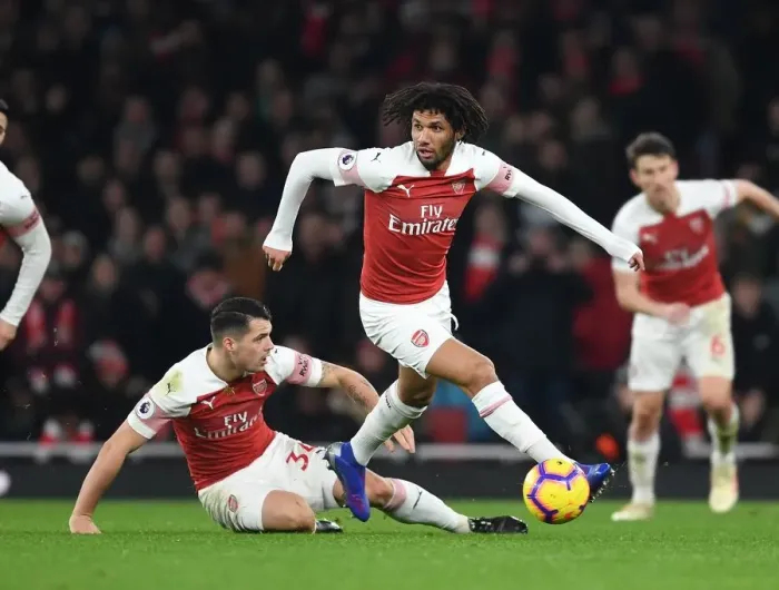 Framed Print : Arsenal vs. Chelsea: Mo Elneny in Action at the Emirates Stadium, Premier League 2018-19 Framed Print : Arsenal vs. Chelsea: Mo Elneny in Action at the Emirates Stadium, Premier League 2018-19
