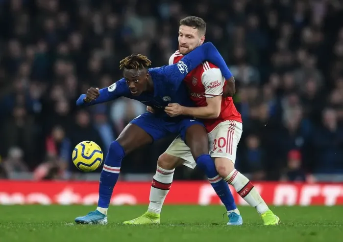 Framed Print : Arsenal vs. Chelsea: Mustafi vs. Abraham - Premier League Clash at Emirates Stadium (December 2019)