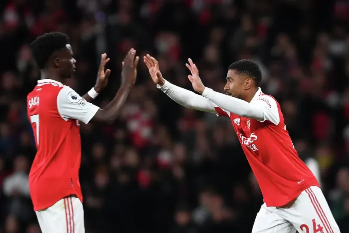 Framed Print : Arsenal vs. Chelsea: Nelson Replaces Saka in Premier League Clash at Emirates Stadium (2022-23)