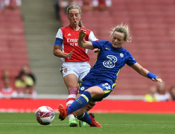 Framed Print : Arsenal vs. Chelsea: Nobbs vs. Cuthbert Clash in Arsenal Women's Pre-Season Friendly Framed Print : Arsenal vs. Chelsea: Nobbs vs. Cuthbert Clash in Arsenal Women's Pre-Season Friendly