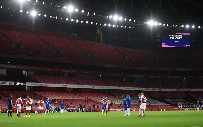 Framed Print : Arsenal vs. Chelsea: Penalty Decision Under VAR Scrutiny in Premier League Clash (December 2020) Framed Print : Arsenal vs. Chelsea: Penalty Decision Under VAR Scrutiny in Premier League Clash (December 2020)