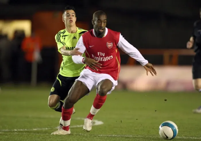 Framed Print : Arsenal vs. Chelsea Reserves: A Battle at Underhill - Djourou vs. Tejada, 1:1 Stalemate in the Barclays Premier Reserve League (March 25, 2008)