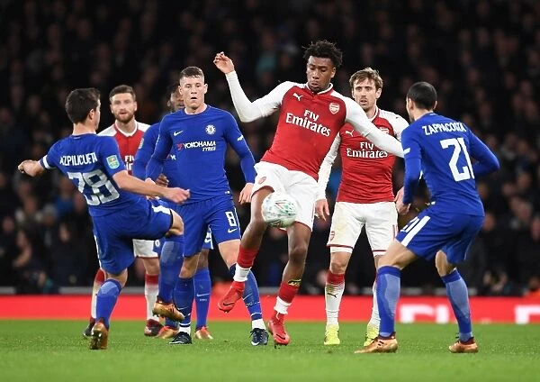 Arsenal vs. Chelsea Showdown: Iwobi Clashes with Azpilicueta, Barkley, and Zappacosta in Carabao Cup Semi-Final