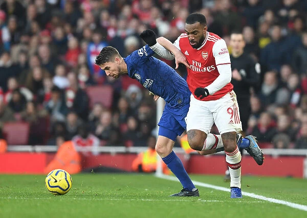 Arsenal vs. Chelsea Showdown: Lacazette vs. Jorginho - A Premier League Battle at Emirates Stadium (2019-20)