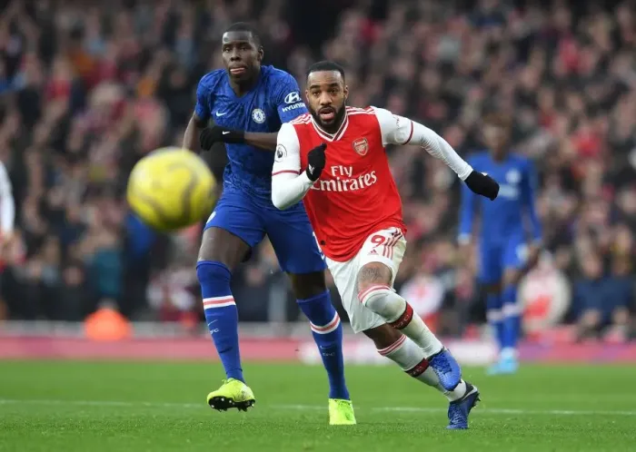 Framed Print : Arsenal vs. Chelsea Showdown: Lacazette vs. Zouma Battle Framed Print : Arsenal vs. Chelsea Showdown: Lacazette vs. Zouma Battle