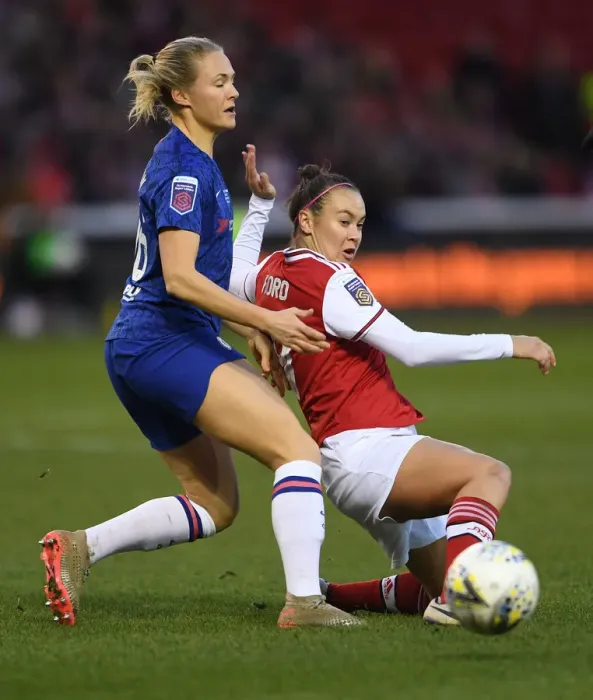 Framed Print : Arsenal vs. Chelsea: A Tight Battle in FA Womens Continental League Cup Final