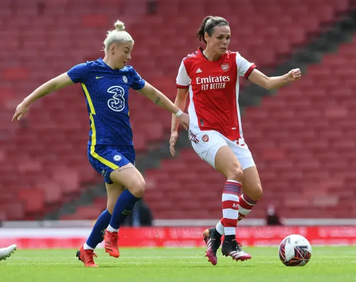 Framed Print : Arsenal vs. Chelsea: Women's Football Rivalry Ignites at Emirates Stadium