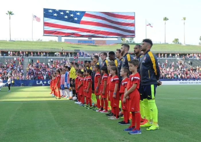 Framed Print : Arsenal vs. Chivas: Pre-Season Clash at StubHub Center (2016-17)