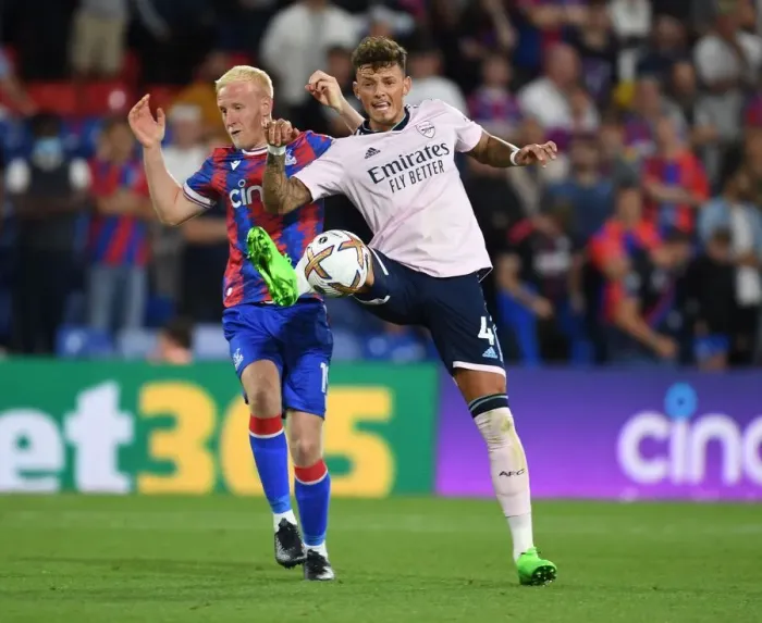 Framed Print : Arsenal vs. Crystal Palace: Ben White vs. Will Hughes - A Premier League Battle (2022-23) Framed Print : Arsenal vs. Crystal Palace: Ben White vs. Will Hughes - A Premier League Battle (2022-23)