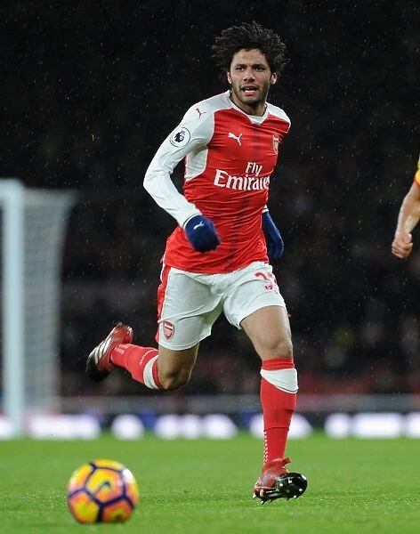 Arsenal vs Crystal Palace: Mohamed Elneny in Action at the Emirates Stadium, Premier League 2016-17