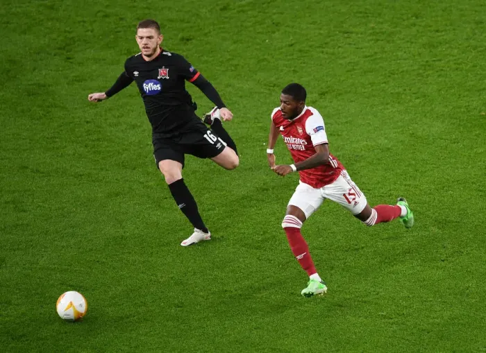 Framed Print : Arsenal vs. Dundalk: Maitland-Niles Clashes in Empty Europa League Match, October 2020 Framed Print : Arsenal vs. Dundalk: Maitland-Niles Clashes in Empty Europa League Match, October 2020
