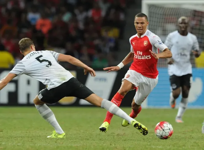 Framed Print : Arsenal vs. Everton: 2015 Barclays Asia Trophy Clash in Singapore