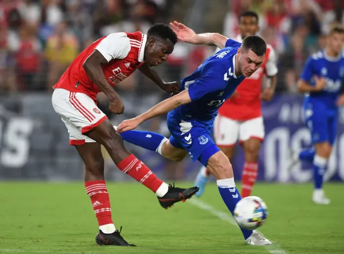 Framed Print : Arsenal vs. Everton: Eddie Nketiah Faces Off in Pre-Season Clash at M&T Bank Stadium