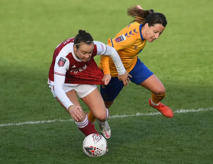 Framed Print : Arsenal vs Everton: A FA WSL Battle - Foord vs Clemaron Framed Print : Arsenal vs Everton: A FA WSL Battle - Foord vs Clemaron