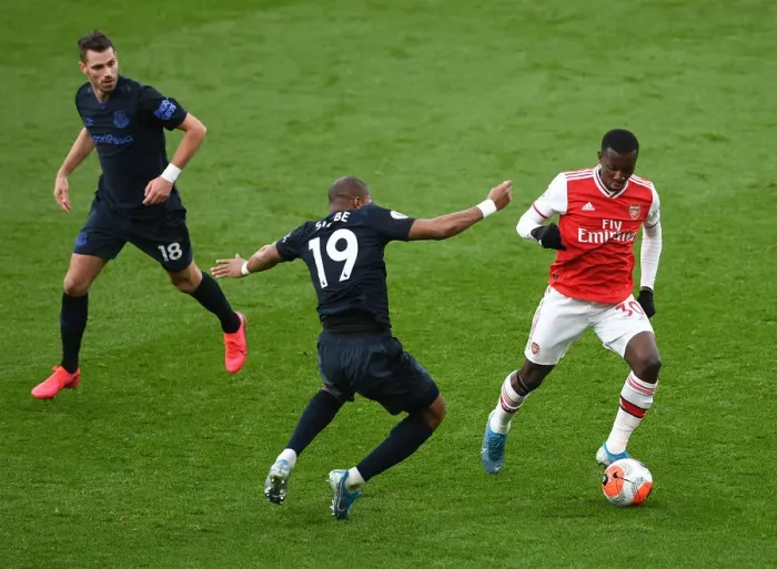 Framed Print : Arsenal vs. Everton: Nketiah Clashes with Schneiderlin and Sidibe in Premier League Showdown Framed Print : Arsenal vs. Everton: Nketiah Clashes with Schneiderlin and Sidibe in Premier League Showdown