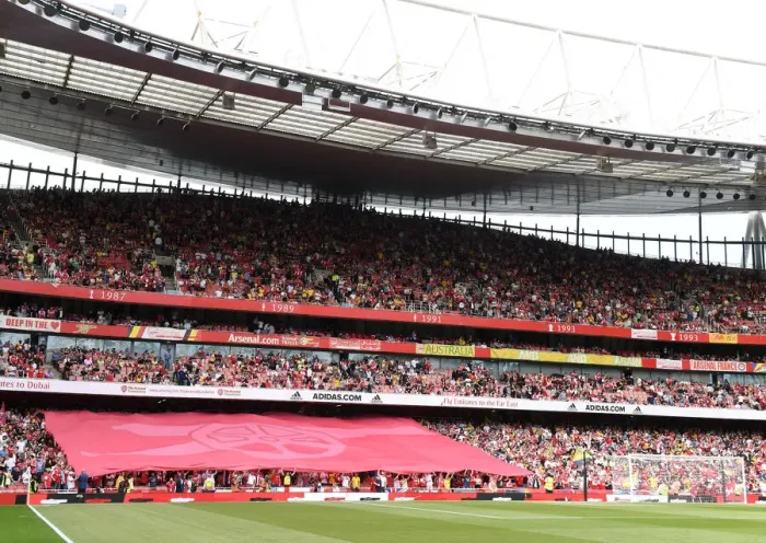 Framed Print : Arsenal vs. Everton: Passionate Arsenal Fans Gather Before Premier League Showdown at Emirates Stadium Framed Print : Arsenal vs. Everton: Passionate Arsenal Fans Gather Before Premier League Showdown at Emirates Stadium