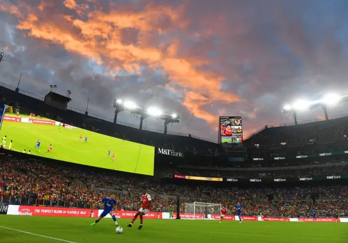 Framed Print : Arsenal vs. Everton: Pre-Season Friendly at M&T Bank Stadium, Baltimore (2022) Framed Print : Arsenal vs. Everton: Pre-Season Friendly at M&T Bank Stadium, Baltimore (2022)
