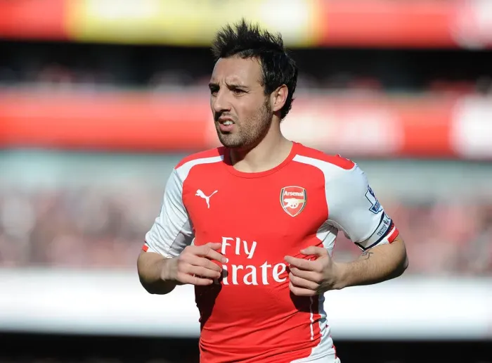 Framed Print : Arsenal vs Everton: Santi Cazorla in Action at the Emirates Stadium, Premier League 2014-15