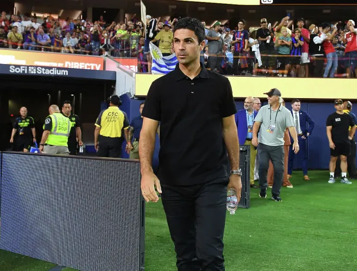 Framed Print : Arsenal vs. FC Barcelona: Mikel Arteta's Showdown at SoFi Stadium (2023)