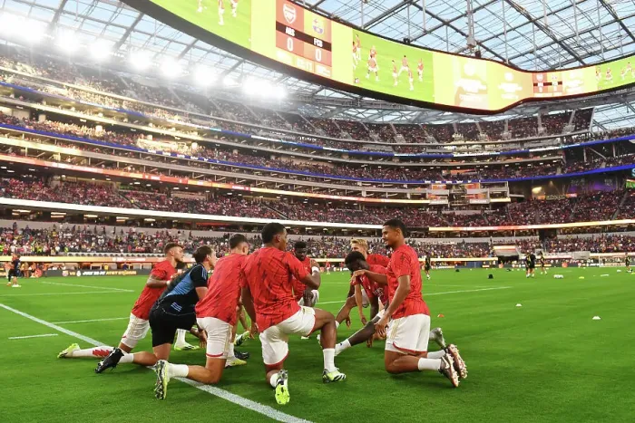 Framed Print : Arsenal vs. FC Barcelona: Pre-Season Clash at SoFi Stadium, 2023 Framed Print : Arsenal vs. FC Barcelona: Pre-Season Clash at SoFi Stadium, 2023