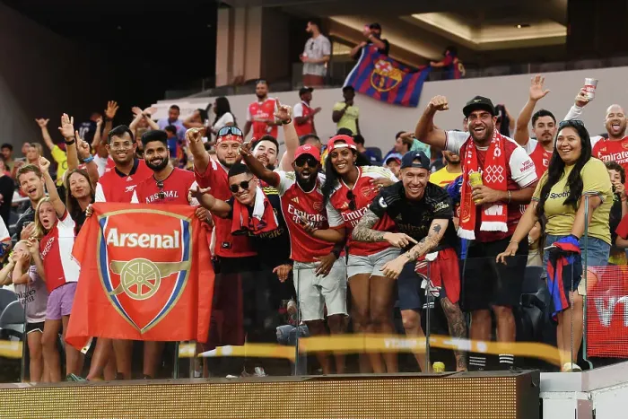 Framed Print : Arsenal vs. FC Barcelona: United Fans Showdown at SoFi Stadium (2023) Framed Print : Arsenal vs. FC Barcelona: United Fans Showdown at SoFi Stadium (2023)