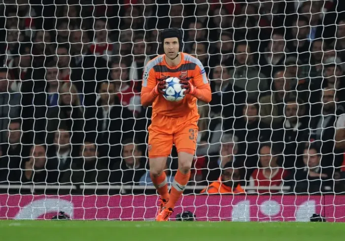 Framed Print : Arsenal vs. FC Bayern Munich: Petr Cech in Action - UEFA Champions League 2015 / 16 at Emirates Stadium