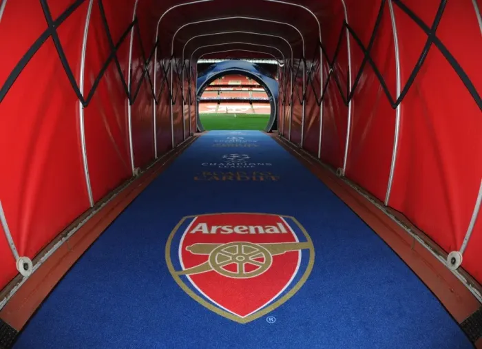 Framed Print : Arsenal vs. FC Bayern Munich: Tunnel Moment before UCL Clash at Emirates Stadium (2016-17)