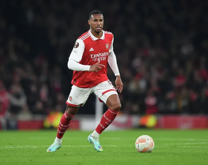 Framed Print : Arsenal vs FC Zurich: Gabriel Magalhaes in Action - UEFA Europa League Group A (2022-23)