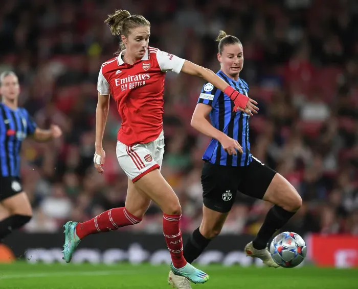 Framed Print : Arsenal vs FC Zurich: Vivianne Miedema Faces Pressure in UEFA Women's Champions League Group C Clash Framed Print : Arsenal vs FC Zurich: Vivianne Miedema Faces Pressure in UEFA Women's Champions League Group C Clash