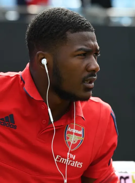 Framed Print : Arsenal vs. Fiorentina: Ainsley Maitland-Niles in Action at the 2019 International Champions Cup, Charlotte Framed Print : Arsenal vs. Fiorentina: Ainsley Maitland-Niles in Action at the 2019 International Champions Cup, Charlotte