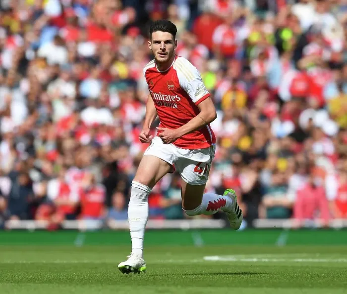 Framed Print : Arsenal vs. Fulham: Declan Rice's Intense Stare at Emirates Stadium (Premier League 2023-24) Framed Print : Arsenal vs. Fulham: Declan Rice's Intense Stare at Emirates Stadium (Premier League 2023-24)