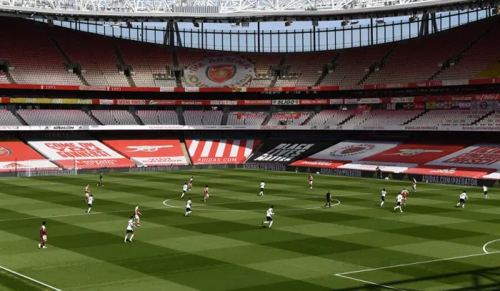 Framed Print : Arsenal vs Fulham: Emirates Stadium in Empty Glory (April 2021, Premier League)