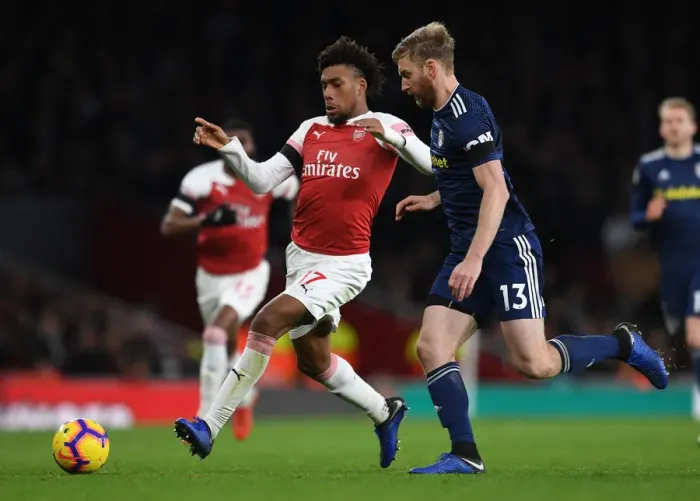 Framed Print : Arsenal vs. Fulham: Intense Battle - Iwobi vs. Ream Framed Print : Arsenal vs. Fulham: Intense Battle - Iwobi vs. Ream