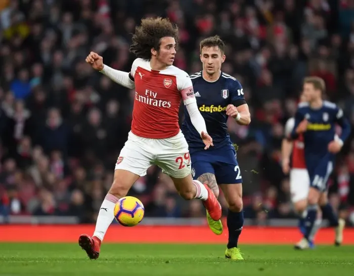 Framed Print : Arsenal vs Fulham: Matteo Guendouzi Clashes with Joe Bryan in Premier League Showdown (January 2019) Framed Print : Arsenal vs Fulham: Matteo Guendouzi Clashes with Joe Bryan in Premier League Showdown (January 2019)