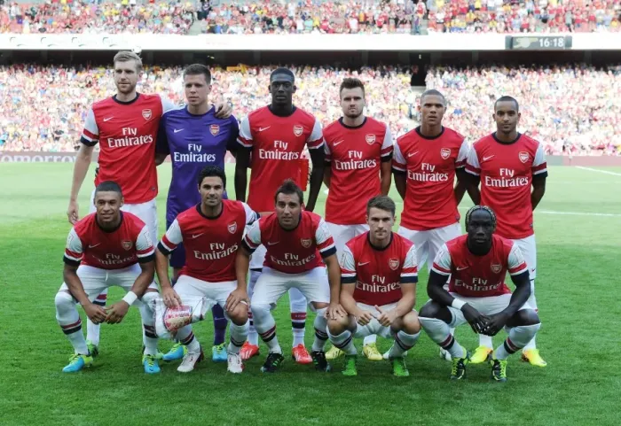 Framed Print : Arsenal vs. Galatasaray: Emirates Cup 2013 - The Teams Line Up
