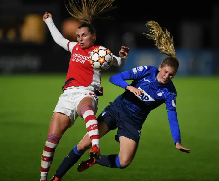Framed Print : Arsenal vs. Hoffenheim: Clash in the UEFA Women's Champions League Framed Print : Arsenal vs. Hoffenheim: Clash in the UEFA Women's Champions League