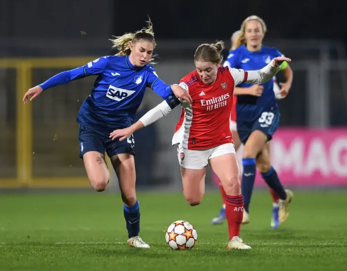 Framed Print : Arsenal vs. Hoffenheim: Clash in the UEFA Women's Champions League Framed Print : Arsenal vs. Hoffenheim: Clash in the UEFA Women's Champions League