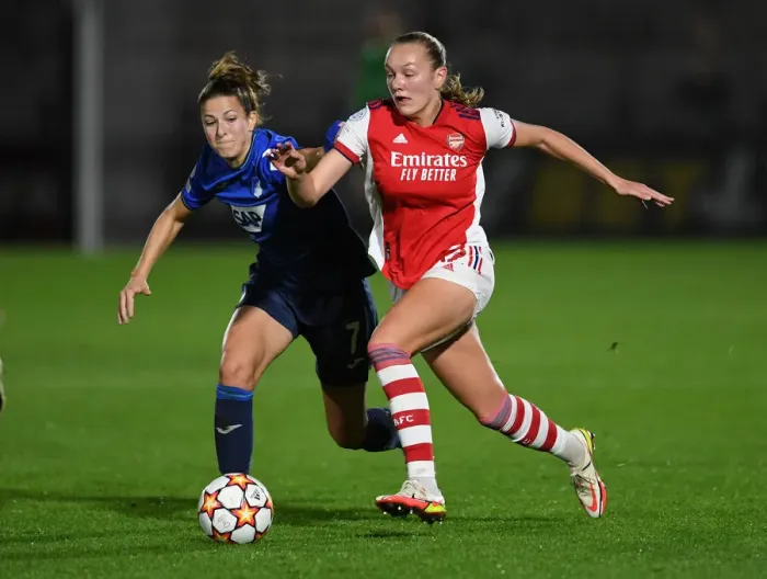 Framed Print : Arsenal vs. Hoffenheim: UEFA Women's Champions League Showdown at Meadow Park Framed Print : Arsenal vs. Hoffenheim: UEFA Women's Champions League Showdown at Meadow Park